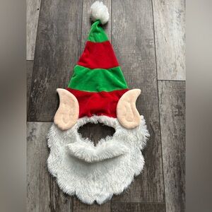 Festive Elf Hat with Beard, Mustache, and elf ears